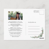 Eucalyptus Mason Jar Foto Abschluss Einladung Postkarte (Rückseite)