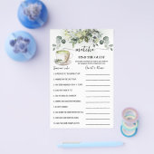 Eucalyptus Matcha Find the Guest Shower Game Card Flyer (Einzeln)