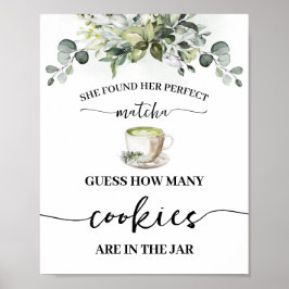Eucalyptus Matcha How Many Cookies Shower Game Poster