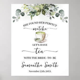 Eucalyptus Matcha Lasst uns Tee mit der Braut trin Poster