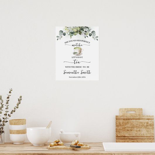 Eucalyptus Matcha Let's have Tea with Bride Poster (Küche)