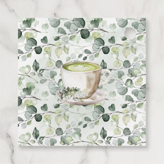 Eucalyptus Matcha Love is Brewing Tea Shower Geschenkanhänger (Rückseite)