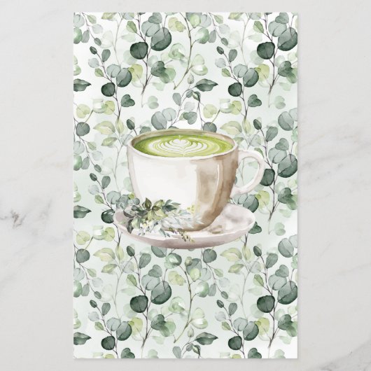 Eucalyptus Matcha Where was Bride Shower Game Card Flyer (Hinten)