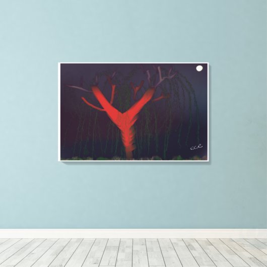 Eucalyptus Midnight Canvas Print Leinwanddruck (Insitu (Holzboden))