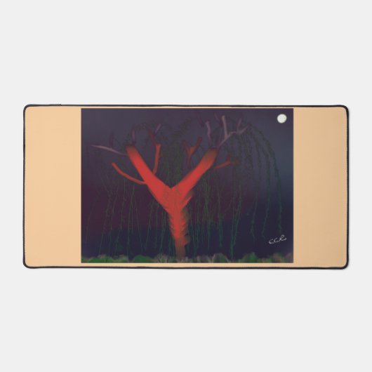 Eucalyptus Midnight Desk Mat. Impressionist art. Schreibtischunterlage (Vorderseite)