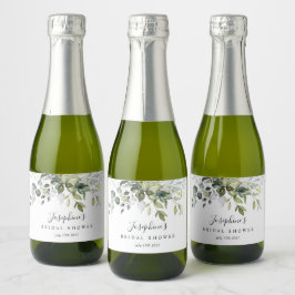 Eucalyptus Mini Sparkling Weinflaschen Etiketten