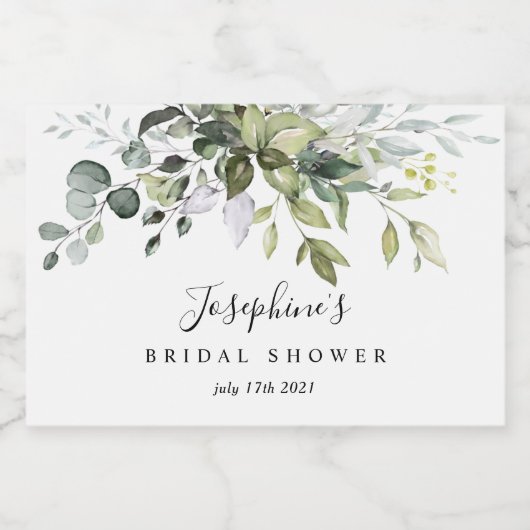 Eucalyptus Mini Sparkling Weinflaschen Etiketten (Einzelnes Label)