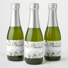 Eucalyptus Mini Sparkling Weinflaschen Etiketten