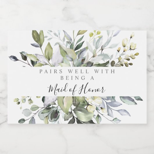 Eucalyptus Mini Sparkling Weinflaschen Etiketten (Einzelnes Label)