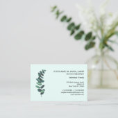 Eucalyptus Mint Green Euro Business Card Visitenkarte (Stehend Vorderseite)