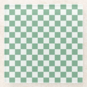 Eucalyptus mist checkerboard pattern glasuntersetzer (Vorderseite)