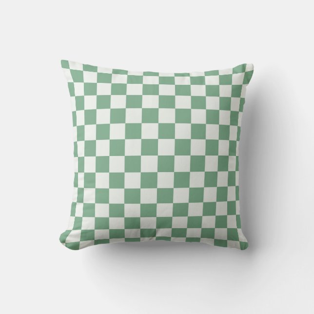 Eucalyptus mist checkerboard pattern kissen (Vorderseite)