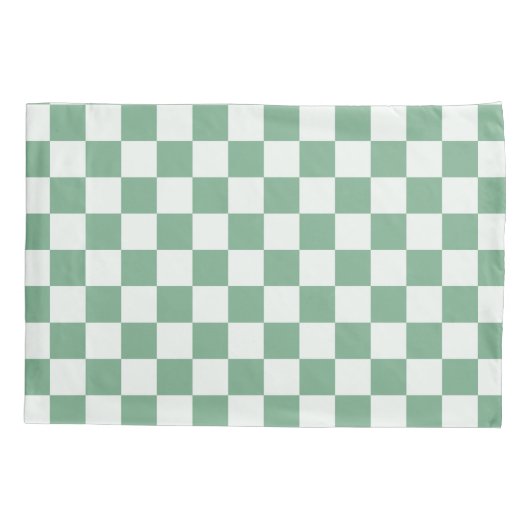 Eucalyptus mist checkerboard pattern kissenbezug (Rückseite-Links)