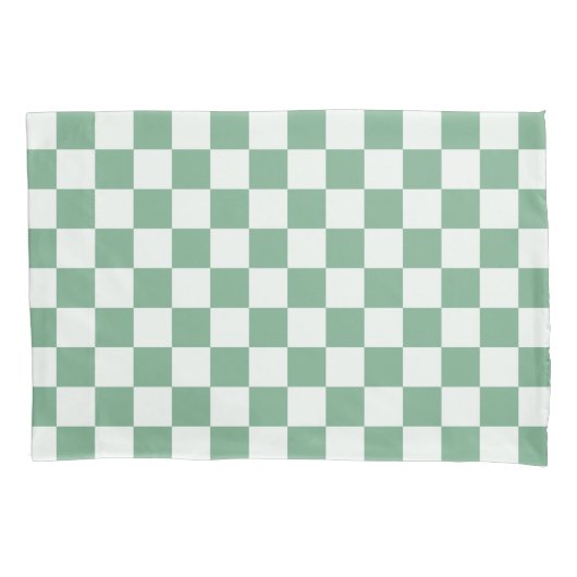 Eucalyptus mist checkerboard pattern kissenbezug (Vorderseite-Links)