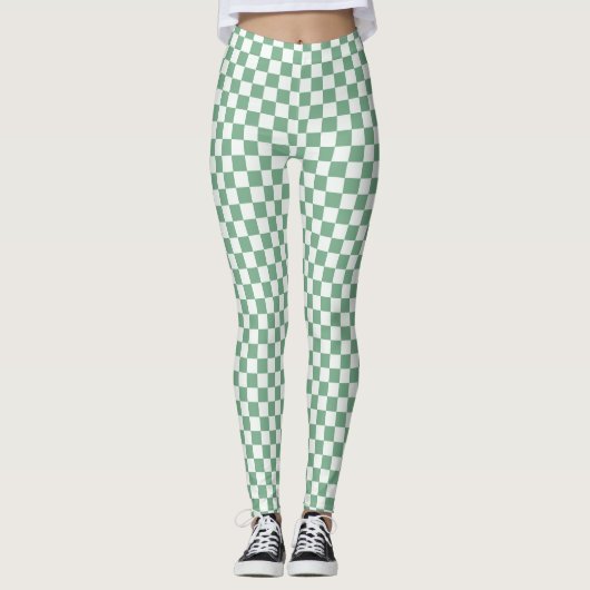 Eucalyptus mist checkerboard pattern leggings (Vorderseite)