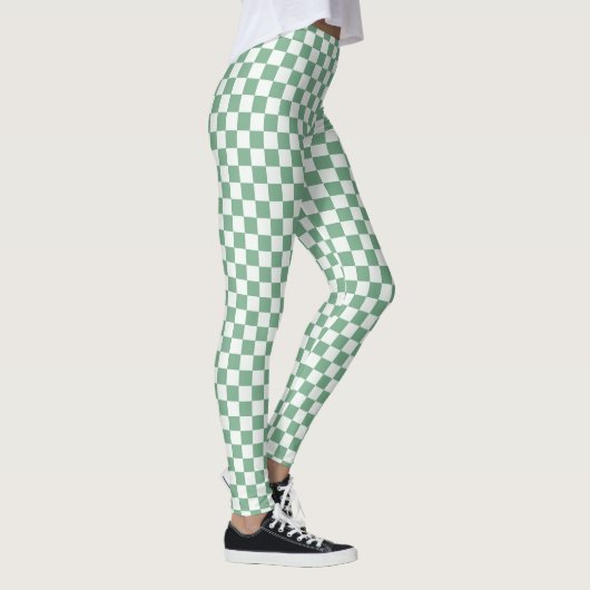 Eucalyptus mist checkerboard pattern leggings (Rechts)