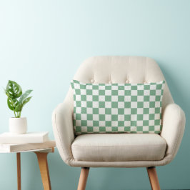 Eucalyptus mist checkerboard pattern lendenkissen