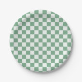 Eucalyptus mist checkerboard pattern pappteller (Vorderseite)