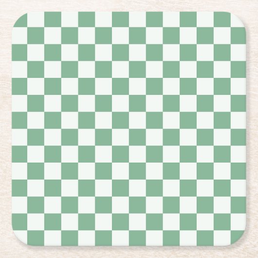 Eucalyptus mist checkerboard pattern rechteckiger pappuntersetzer (Vorderseite)