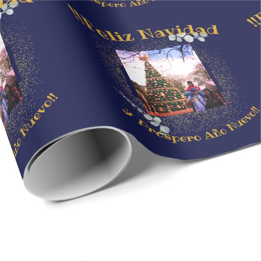 Eucalyptus Modern Feliz Navidad Geschenkpapier (Rolleneckpunkt)