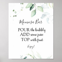 Eucalyptus Momosa Bar Drink Zeichen Poster