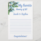 EUCALYPTUS MY MEMORY BRAUTPARTY GAME CARD FLYER (Vorne)