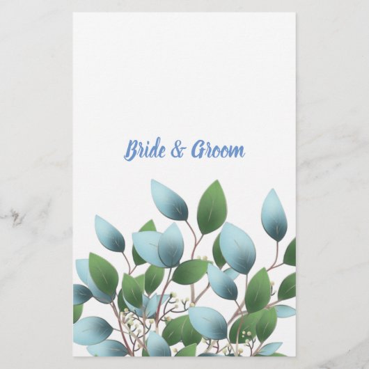 EUCALYPTUS MY MEMORY BRAUTPARTY GAME CARD FLYER (Hinten)