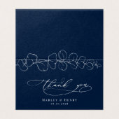 Eucalyptus Navy Blue Wedding Folded thank You  (Außenseite Aufgefaltet)