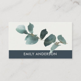 EUCALYPTUS NAVY KRAFT FOLIAGE BRANCH WATERCOLLE VISITENKARTE
