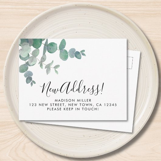Eucalyptus New Address Moving Ankündigungspostkarte