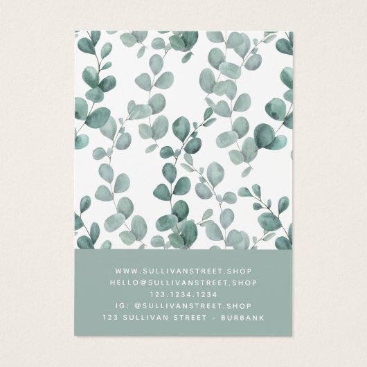 Eucalyptus Orings Necklace Display Card (Rückseite)