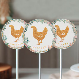 Eucalyptus Pampas Proteas Chicken Meal Choice Runder Aufkleber