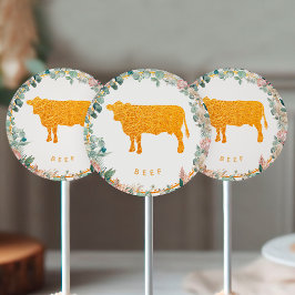 Eucalyptus Pampas Proteas Gold Beef Meal Choice Runder Aufkleber