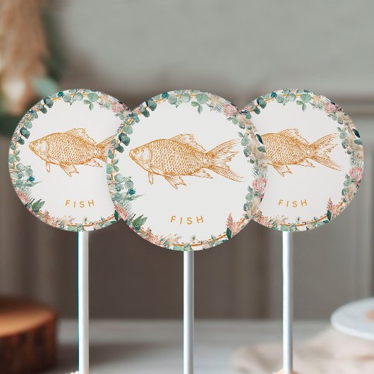 Eucalyptus Pampas Proteas Gold Fish Meal Choice Runder Aufkleber