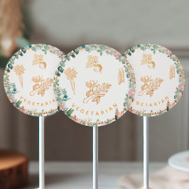 Eucalyptus Pampas Proteas Vegetarian Meal Choice Runder Aufkleber