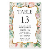 Eucalyptus Pampas Seating Chart Cards For Wedding Tischnummer (Rückseite)