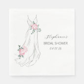 Eucalyptus Peonies Dress Brautparty Serviette (Vorderseite)