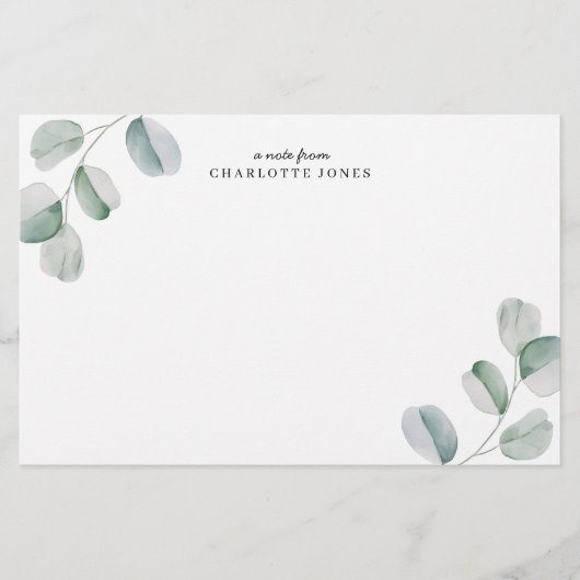 Eucalyptus Personalized Note Card Briefpapier (Vorderseite)