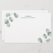 Eucalyptus Personalized Note Card Briefpapier (Vorne/Hinten)