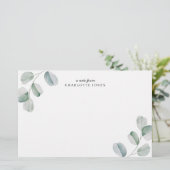 Eucalyptus Personalized Note Card Briefpapier (Stehend Vorderseite)
