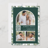 Eucalyptus Photo Collage QR Code Emerald Wedding Einladung (Rückseite)