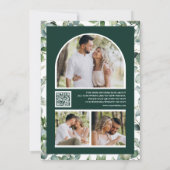 Eucalyptus Photo QR Code Emerald Green Wedding Save The Date (Rückseite)