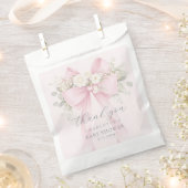 Eucalyptus Pink Bow Baby Shower Thank you Geschenktütchen (Ausgeschnitten)