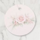 Eucalyptus Pink Bow Baptism Thank you Geschenkanhänger (Rückseite)