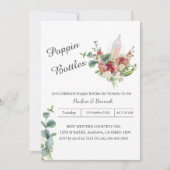 Eucalyptus Poppin Flaschen Kinderdusche Einladung (Vorderseite)