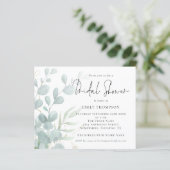 Eucalyptus Powder Blue Brautparty Einladung (Stehend Vorderseite)