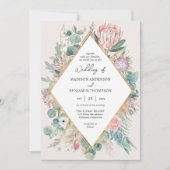 Eucalyptus Protea Pampas Grass Wedding invitation Einladung (Vorderseite)