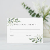 Eucalyptus QR Code Geschenkgutschein (Stehend Vorderseite)