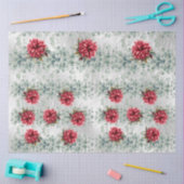 Eucalyptus & Red Flowers on Faux Foil Decoupage Seidenpapier (Basteln)