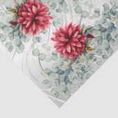 Eucalyptus & Red Flowers on Faux Foil Decoupage Seidenpapier (Ausschnitt)